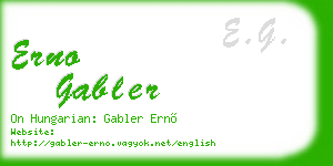 erno gabler business card