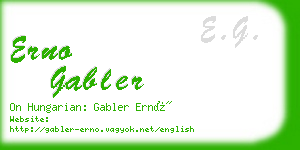 erno gabler business card